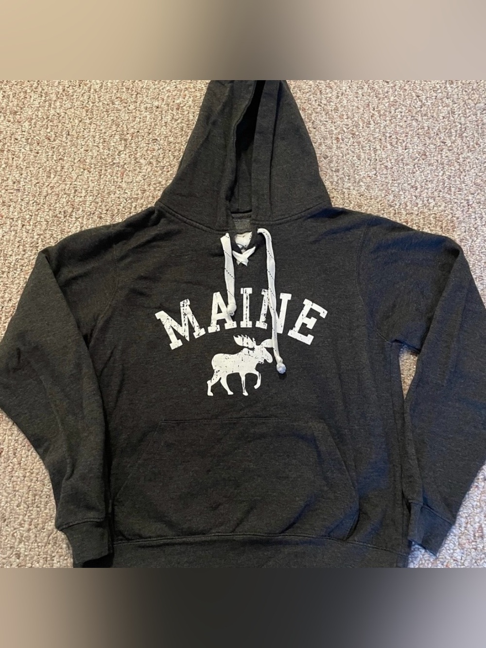 Maine Graphic Hoodie  - Charcoal